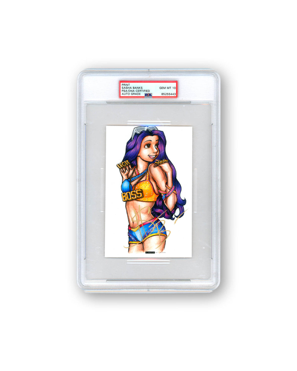 Legit Boss - Sasha Banks Autographed - PSA Gem Mint 10