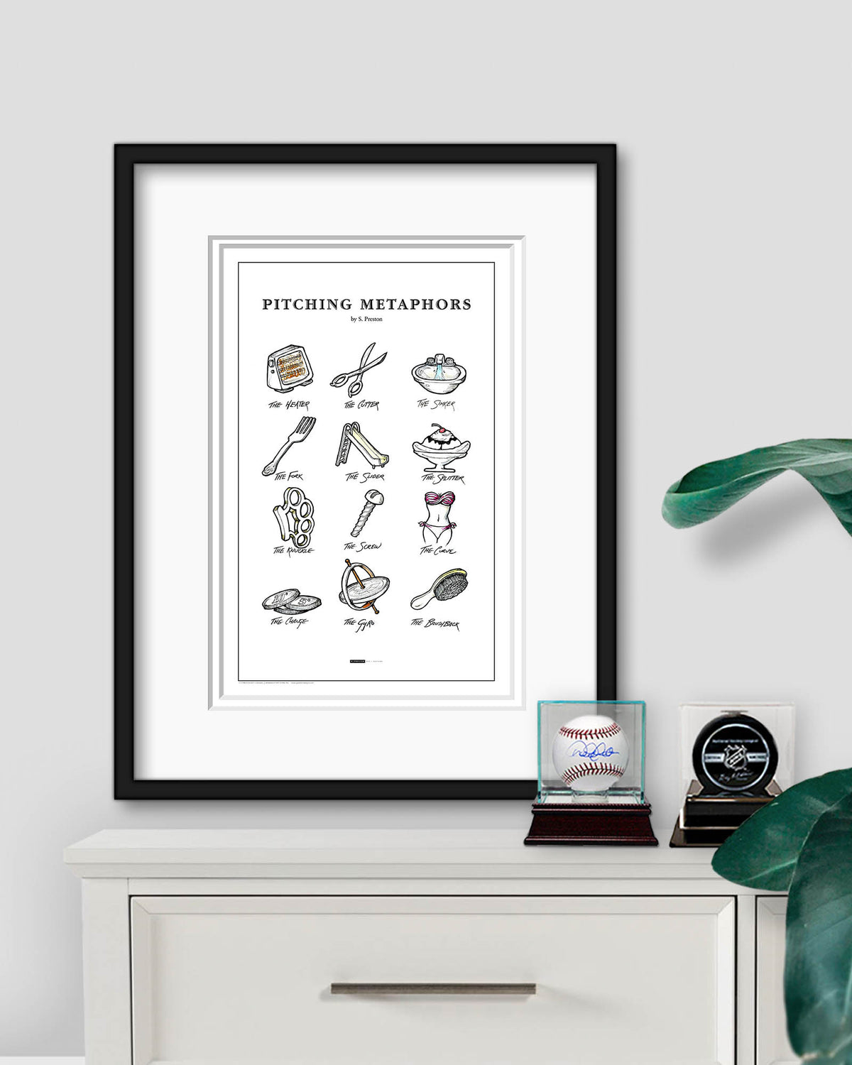 Pitching Metaphors Sketch Print
