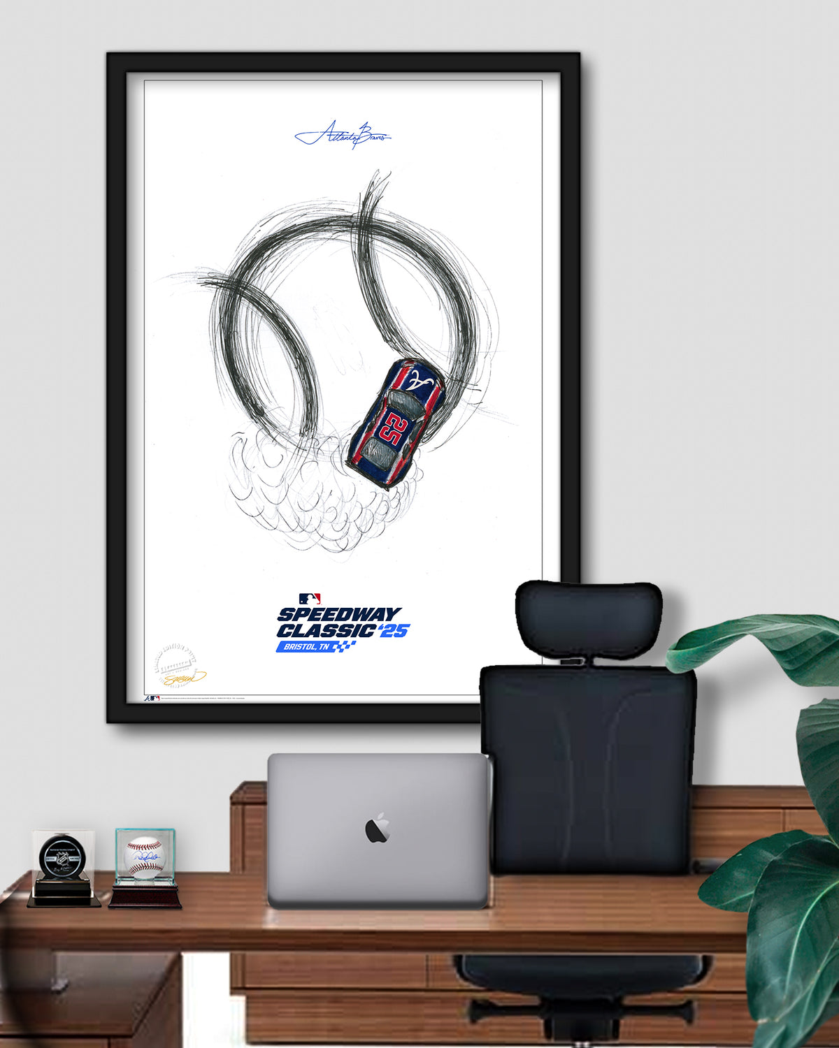 2025 MLB Atlanta Braves Speedway Classic Sketch Art Print