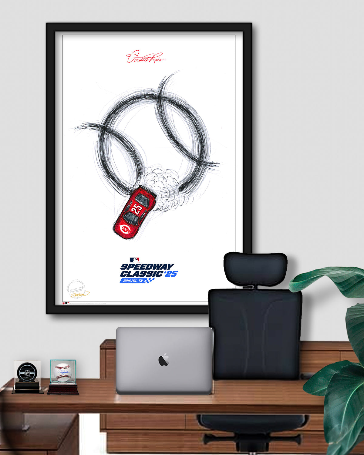 2025 MLB Cincinnati Speedway Classic Sketch Art Print