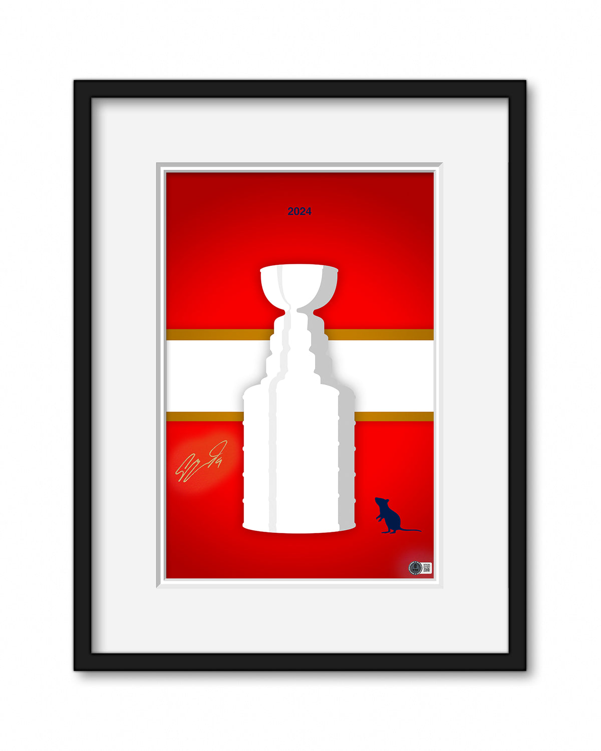 Minimalist 2024 Stanley Cup Florida Panthers Print - Sam Bennett Autographed  - Authenticated