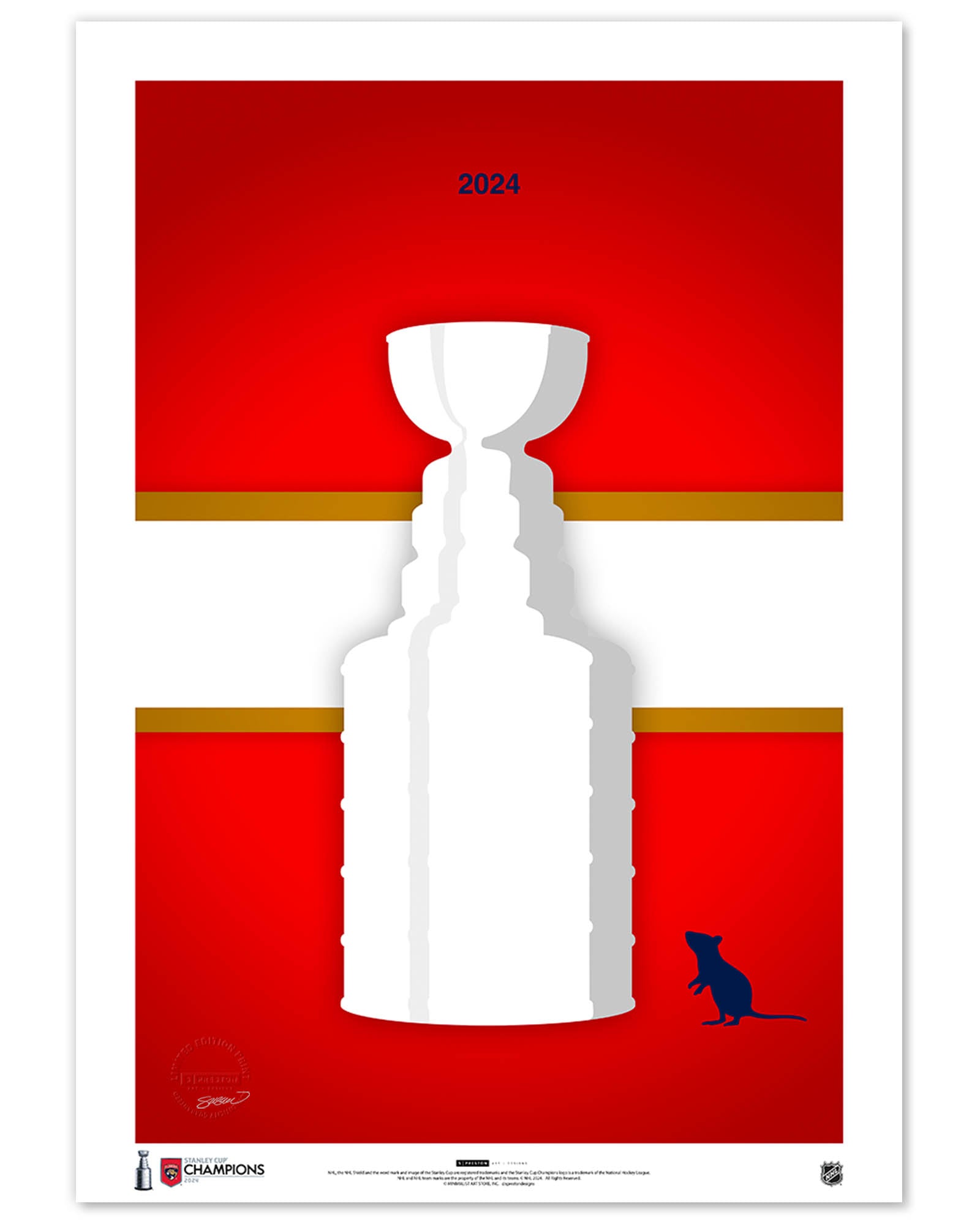 Minimalist Stanley Cup 2024 Florida Panthers Limited Ed. Art Print