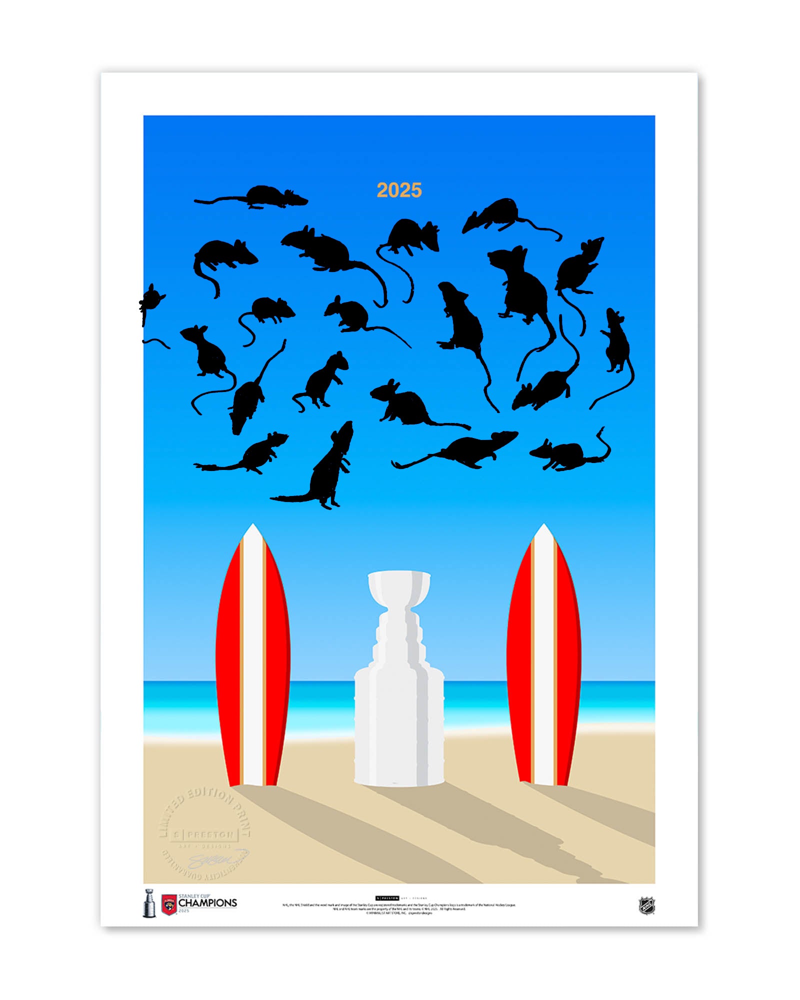 Minimalist Stanley Cup Champion 2025 Florida Panthers Limited Ed