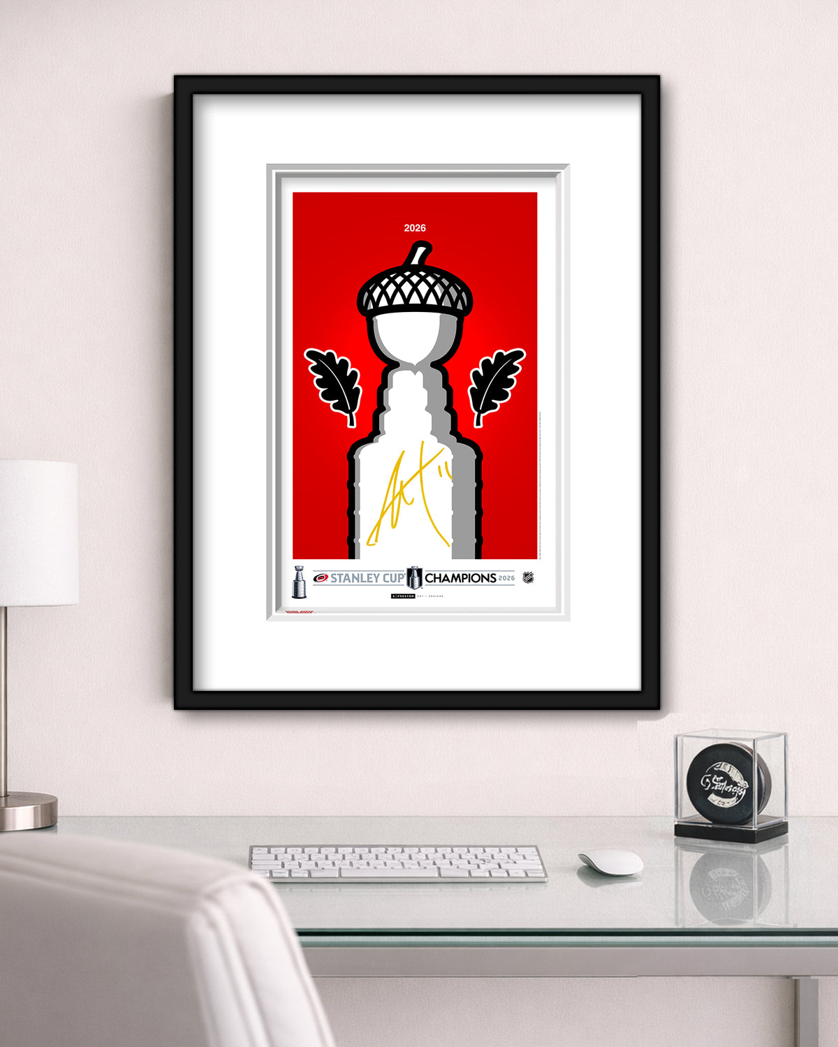 Minimalist Stanley Cup 2026 Autographed Jordan Staal Art - Authenticated