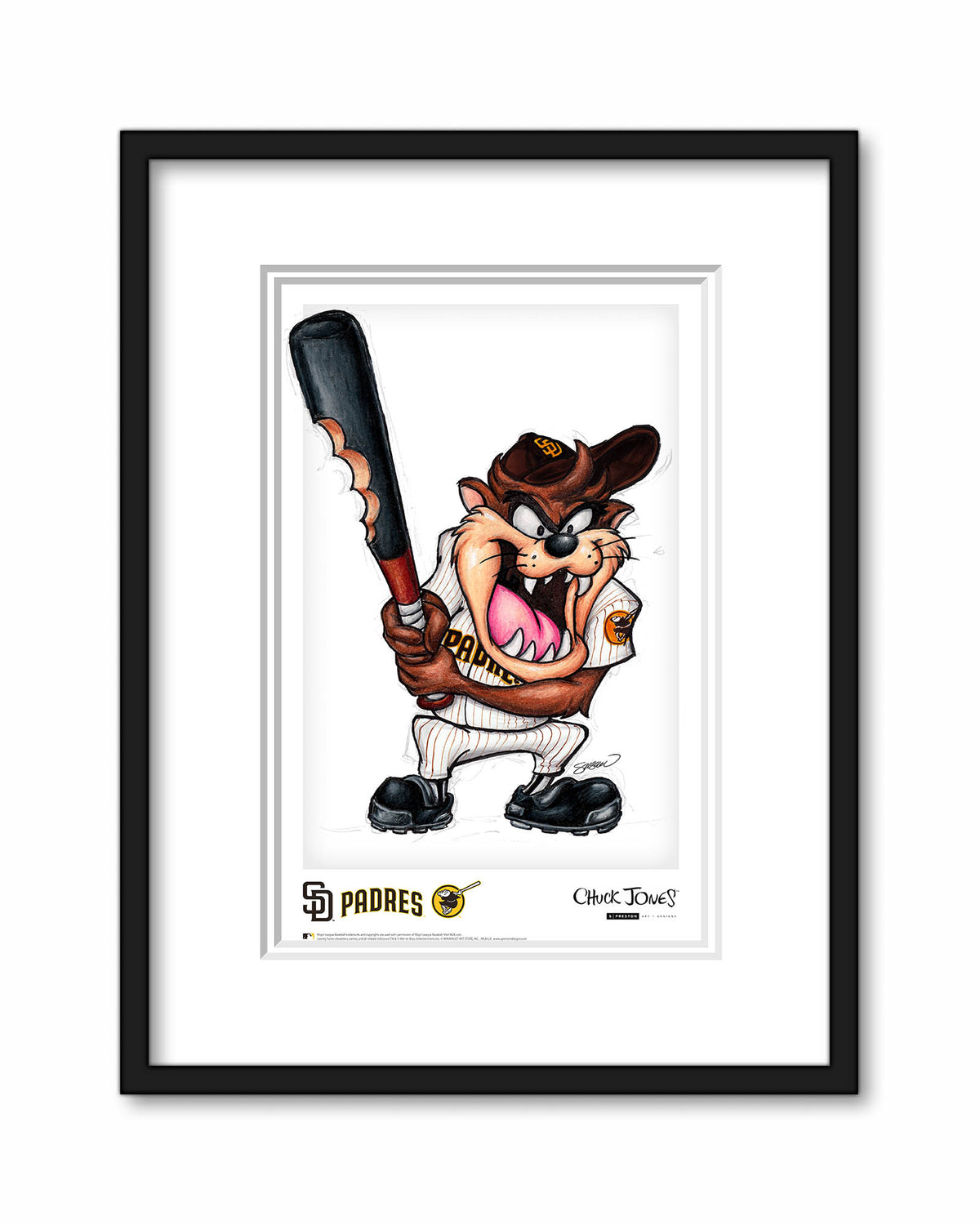 Taz On Deck x MLB Padres Poster Print