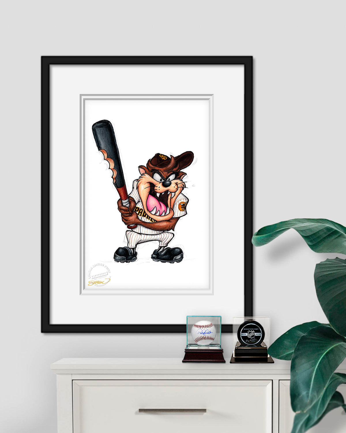Taz On Deck x MLB Padres Limited Edition Fine Art Print