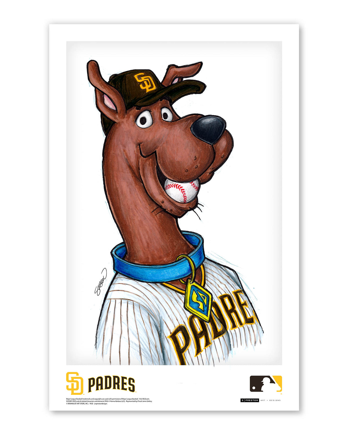 Scooby Doo x MLB Padres Limited Edition Art Print