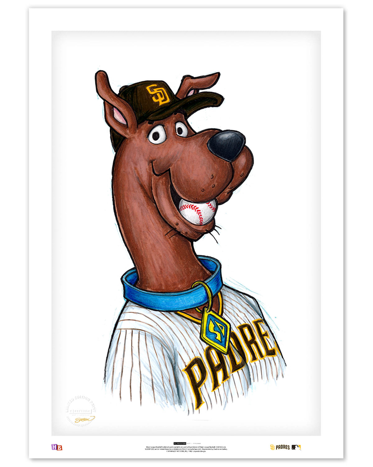 Scooby Doo x MLB Padres Limited Edition Art Print