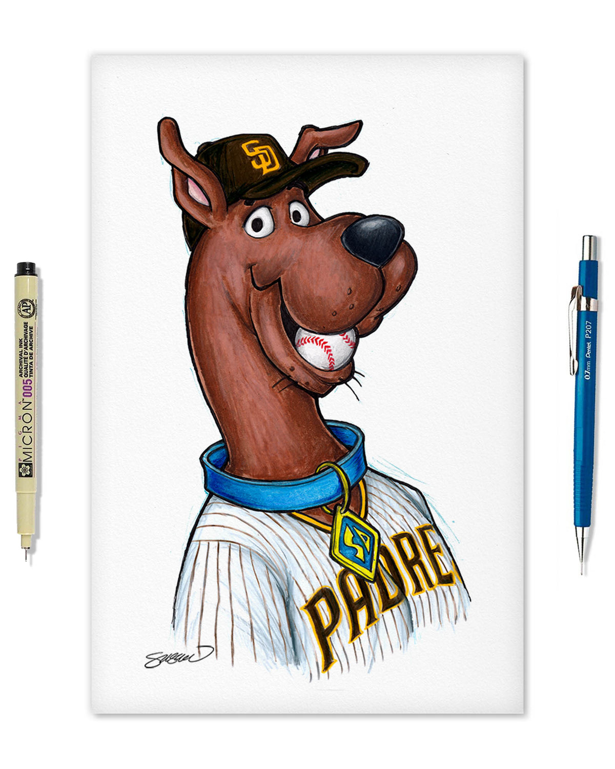 Scooby Doo x MLB Padres Limited Edition Art Print