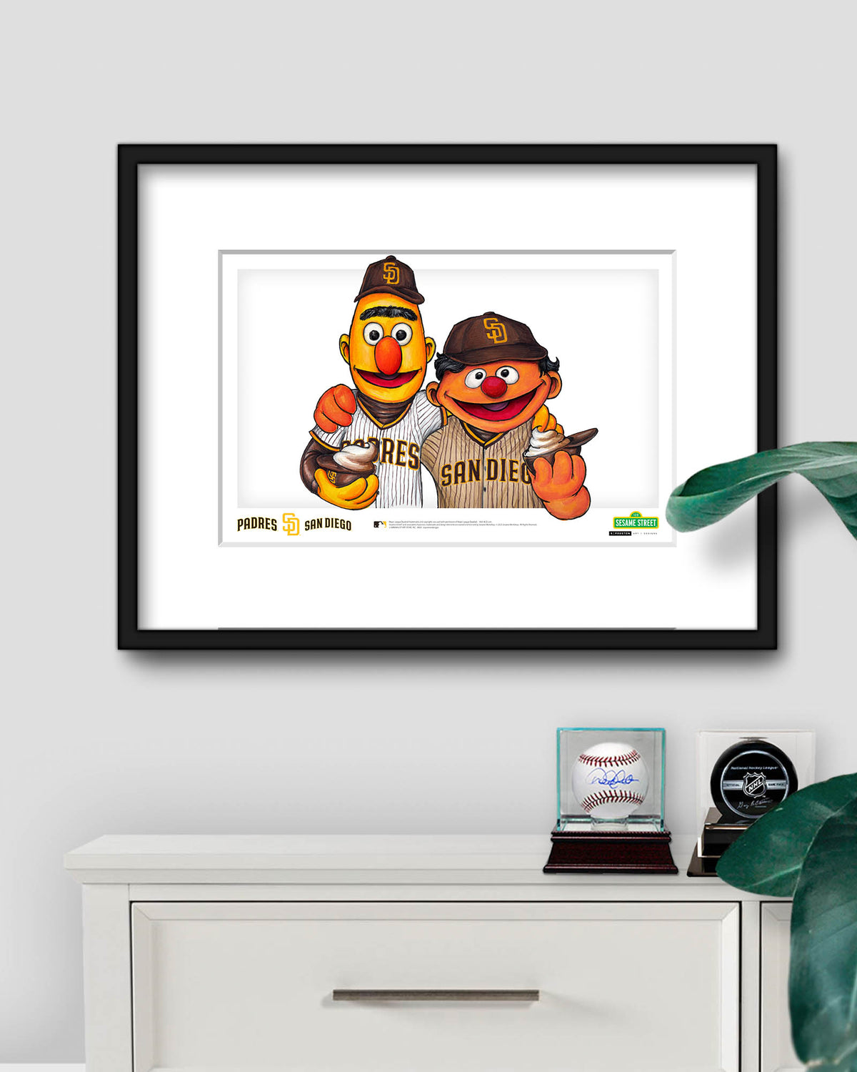 Bert and Ernie x MLB Padres Limited Edition Fine Art Print