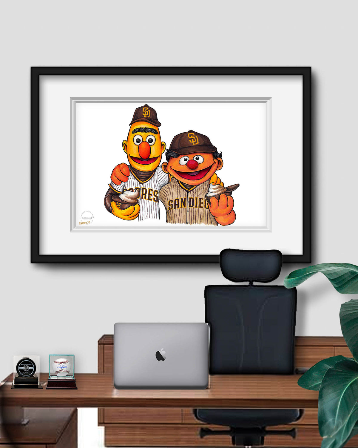 Bert and Ernie x MLB Padres Limited Edition Art Print
