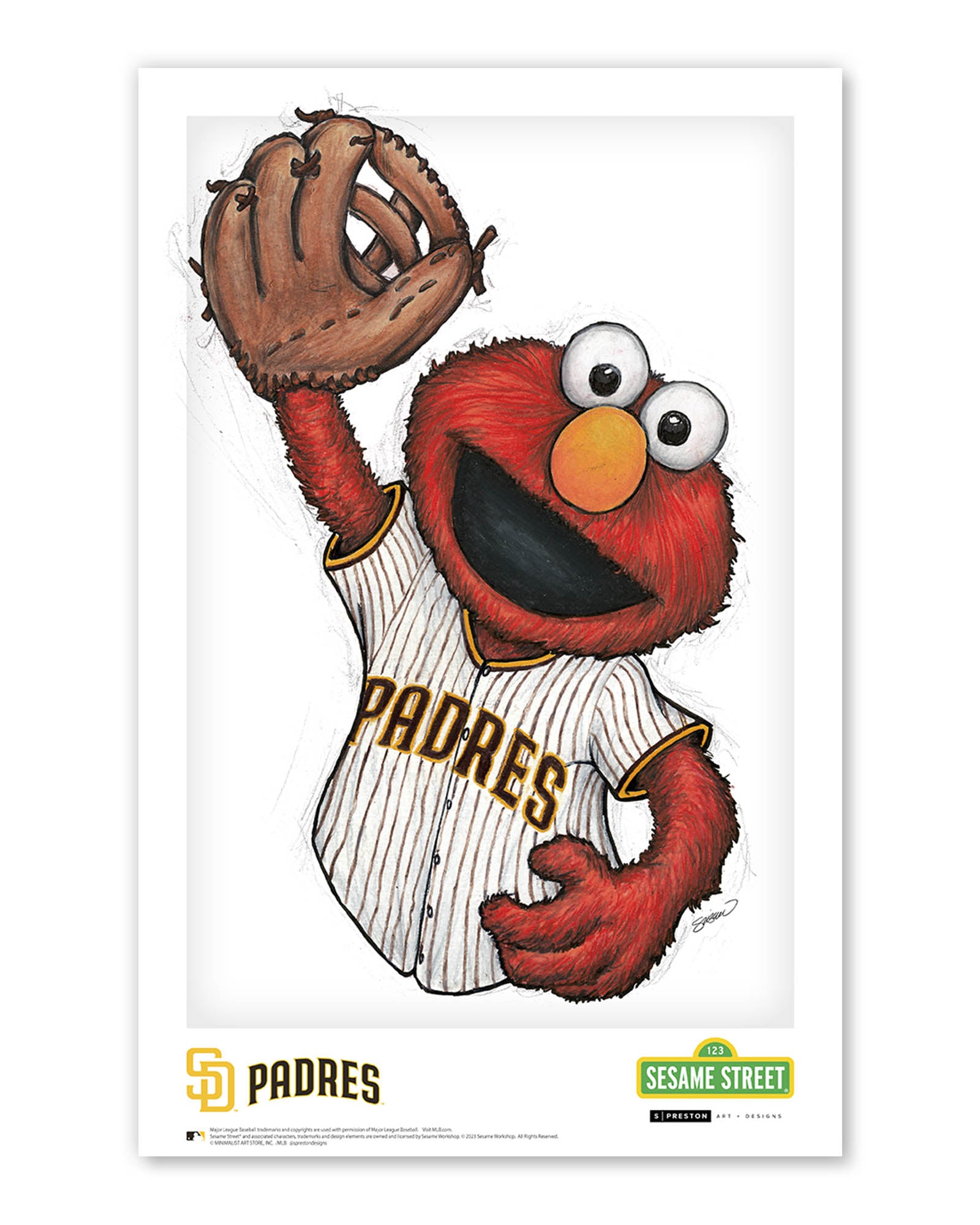 Elmo x San Diego Padres Art Print | Sesame Street MLB – S. Preston