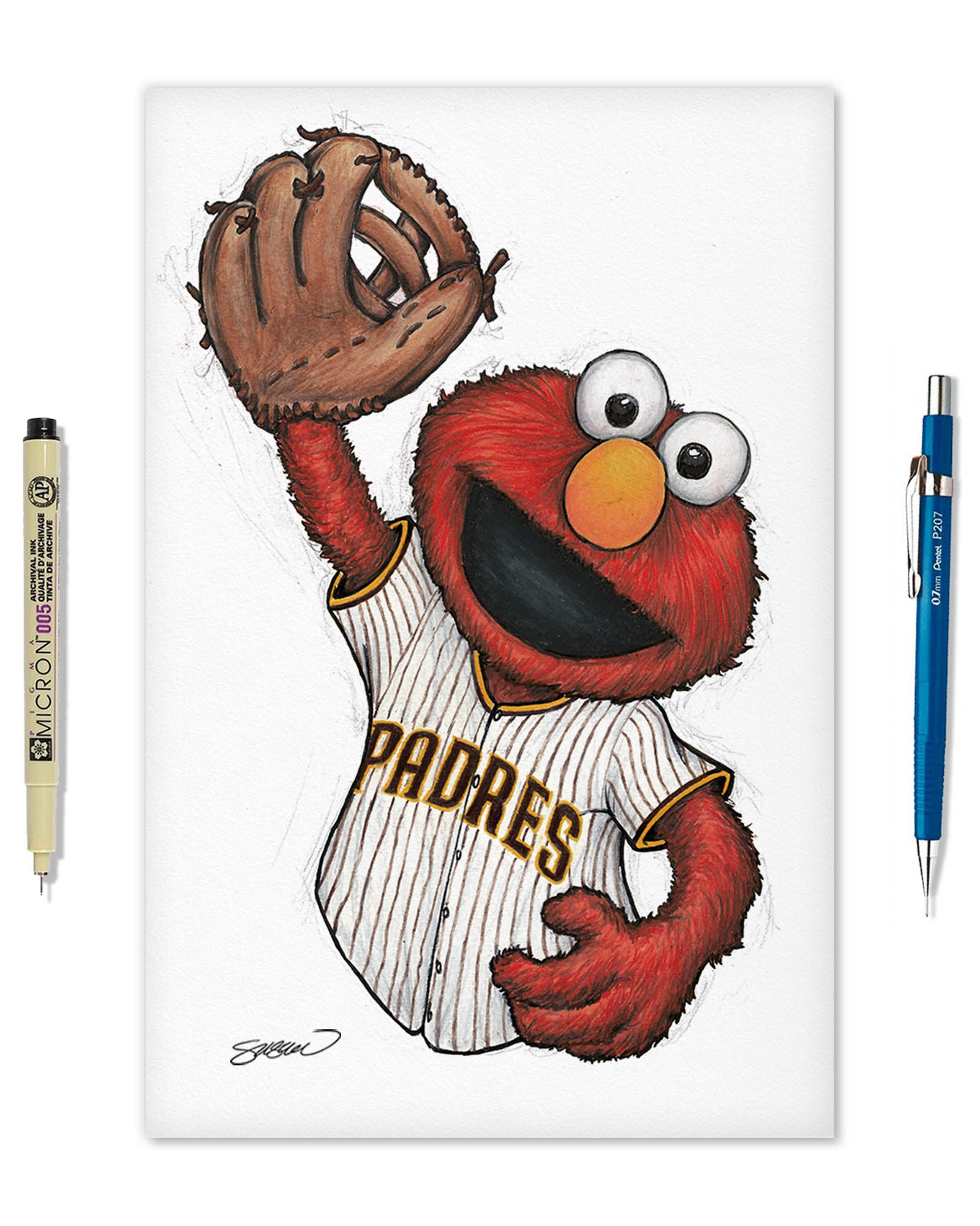 Elmo x San Diego Padres Art Print | Sesame Street MLB – S. Preston