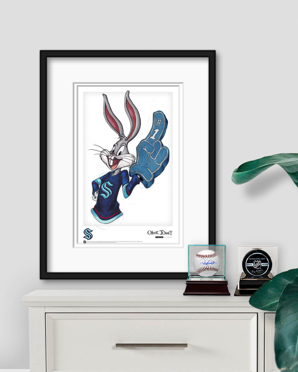 Rabbit Hockey Fan x NHL Kraken Bugs Bunny Limited Edition Art Print