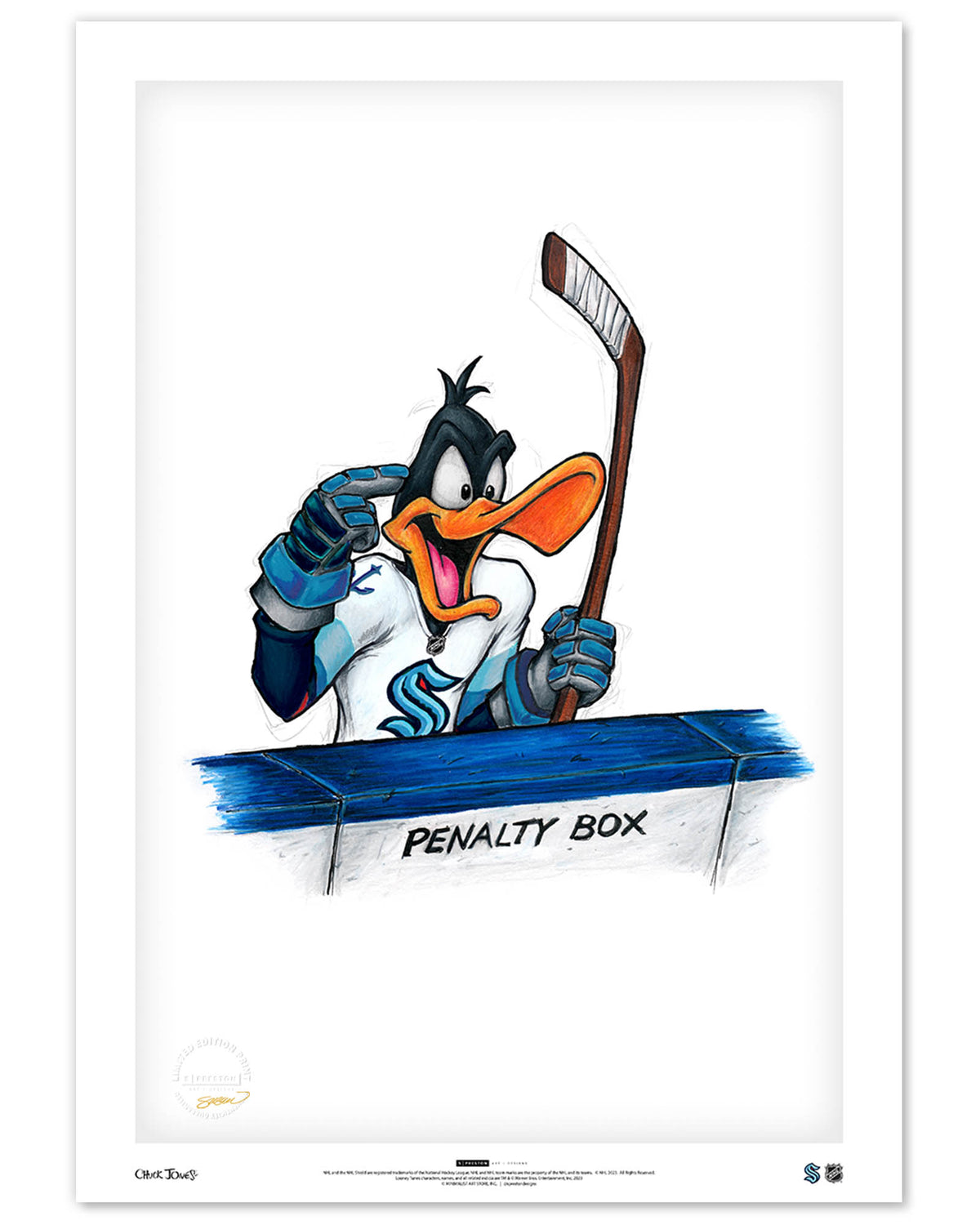 Duck Season Hockey Season x NHL Kraken Daffy Duck Limited Edition Fine Art Print