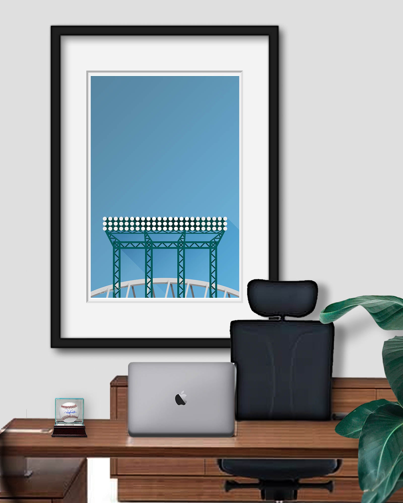 T-Mobile Park Floodlights Art Print | Mariners – S. Preston Art +