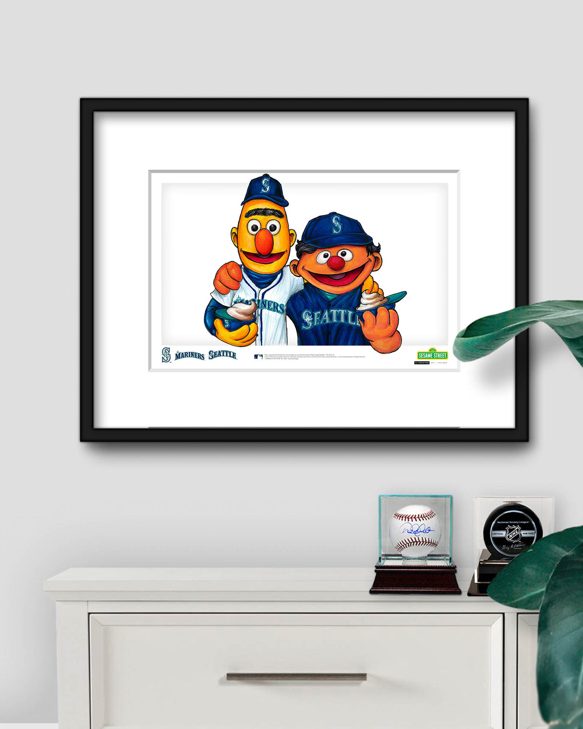 Bert and Ernie x MLB Mariners Limited Edition Fine Art Print