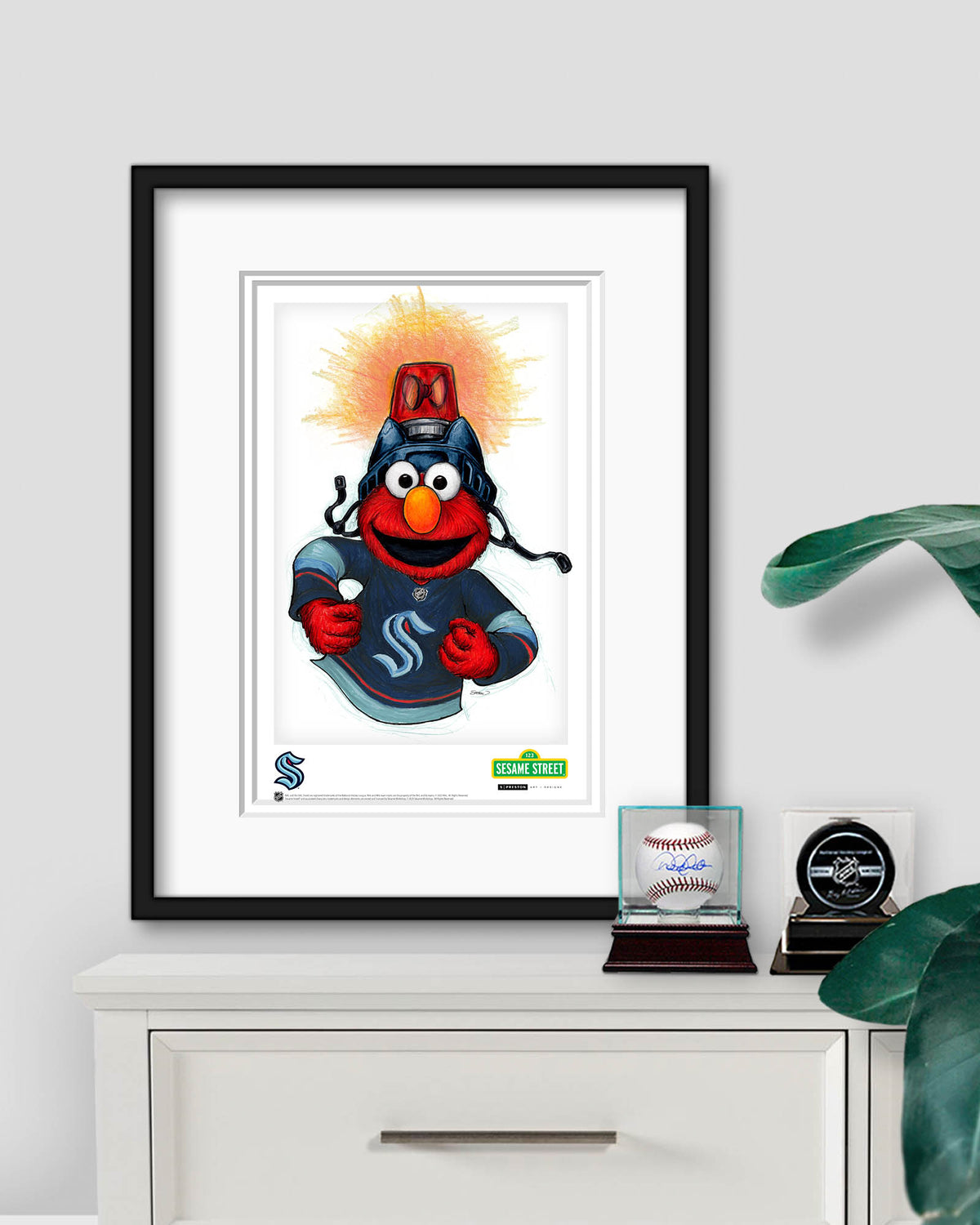 Elmo Loves Goals! x NHL Kraken Limited Edition Art Print