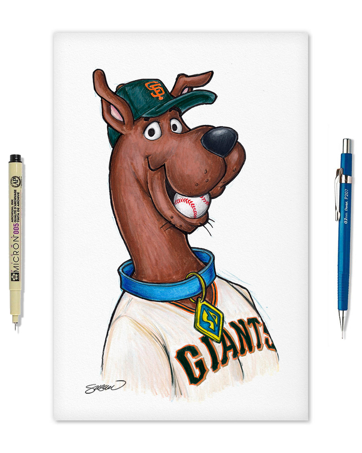 Scooby Doo x MLB Giants Limited Edition Art Print