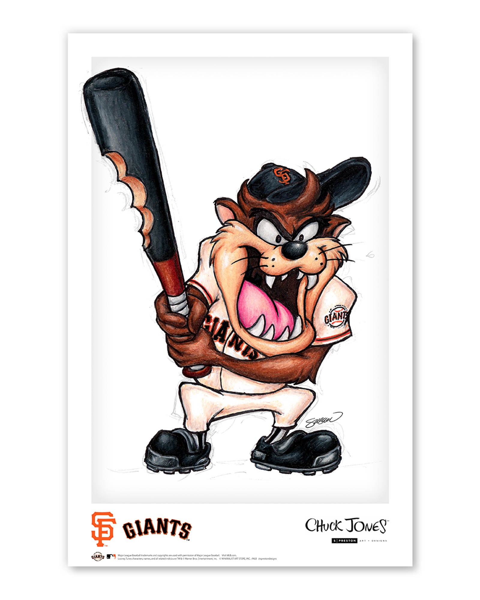 Taz On Deck x MLB - SF Giants by S. Preston Art Print – S. Preston