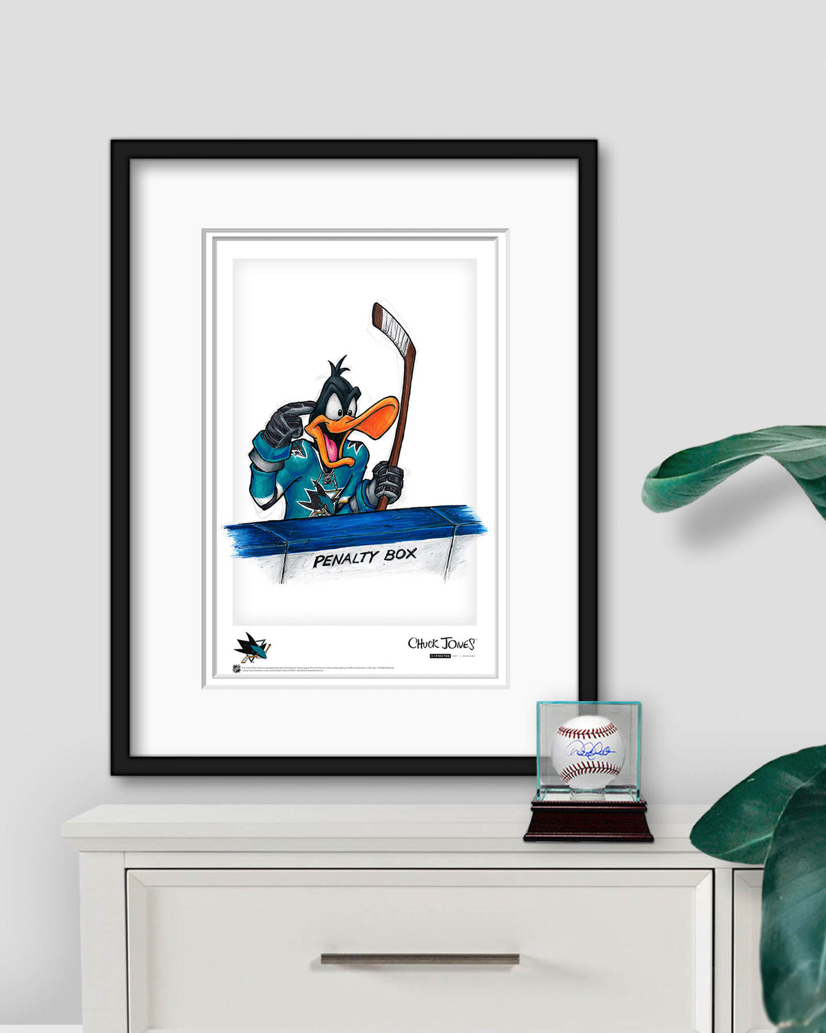 Duck Season Hockey Season x NHL Sharks Daffy Duck Limited Edition Art Print