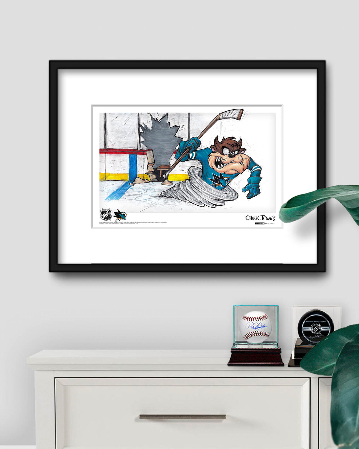 Tazmanian Line Change x NHL Sharks Tazmanian Devil Limited Edition Art Print