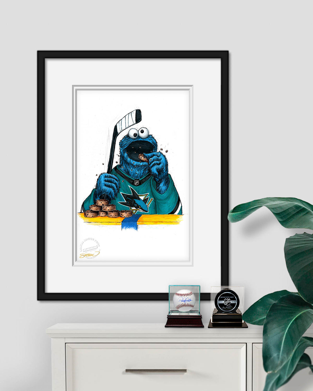 Cookie Monster x NHL Sharks Limited Edition Fine Art Print