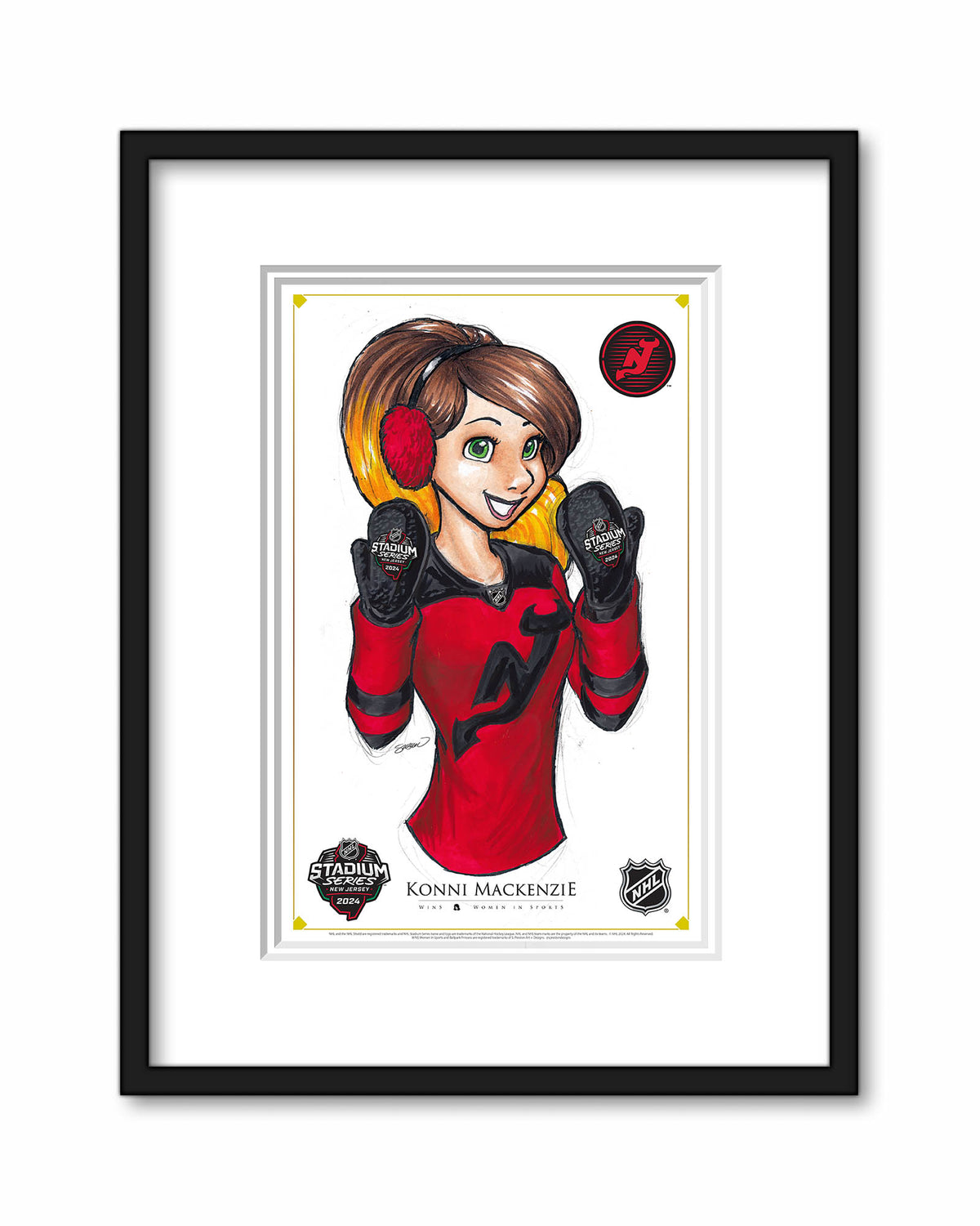 WinS® NHL Konni Mackenzie 2024 Stadium Series New Jersey Devils Poster Print