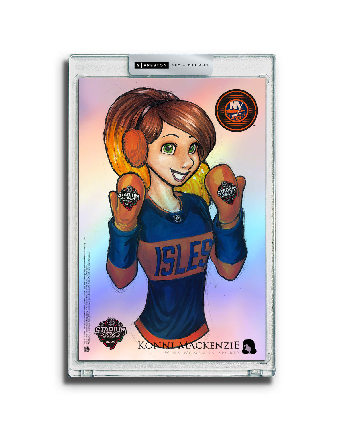 WinS® NHL Konni Mackenzie 2024 Stadium Series Limited Edition Art Card Slab - Islanders