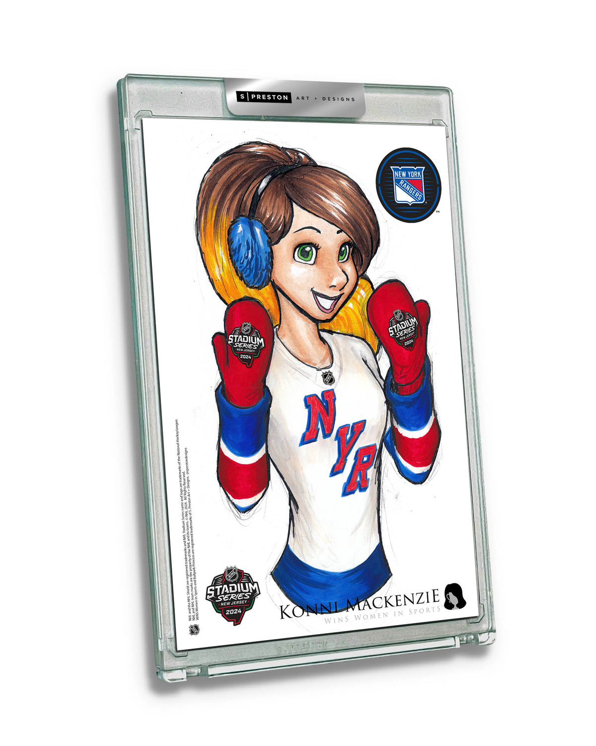 WinS® NHL Konni Mackenzie 2024 Stadium Series Limited Edition Art Card Slab - Rangers