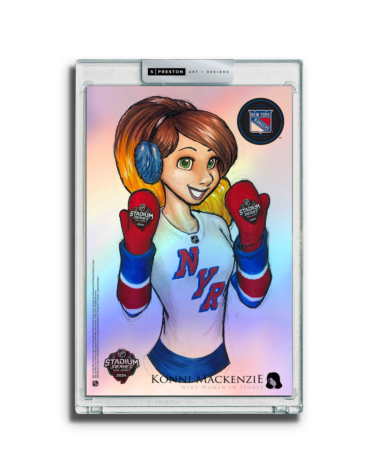 WinS® NHL Konni Mackenzie 2024 Stadium Series Limited Edition Art Card Slab - Rangers