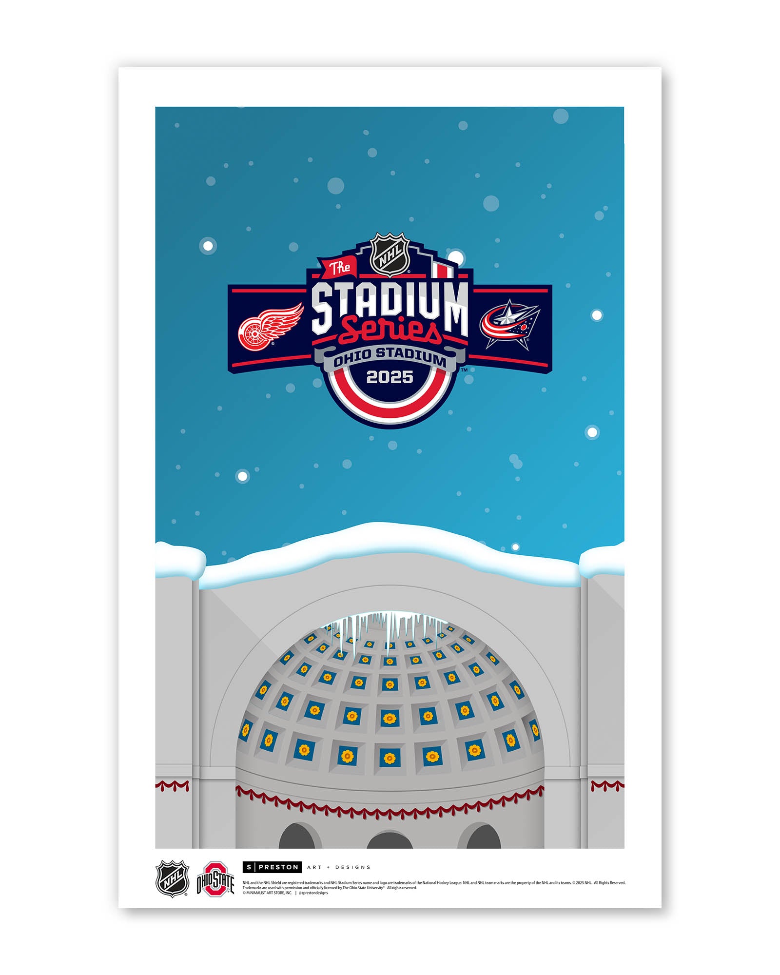 Minimalist Ohio Stadium 2025 NHL Stadium Series Limited Edition