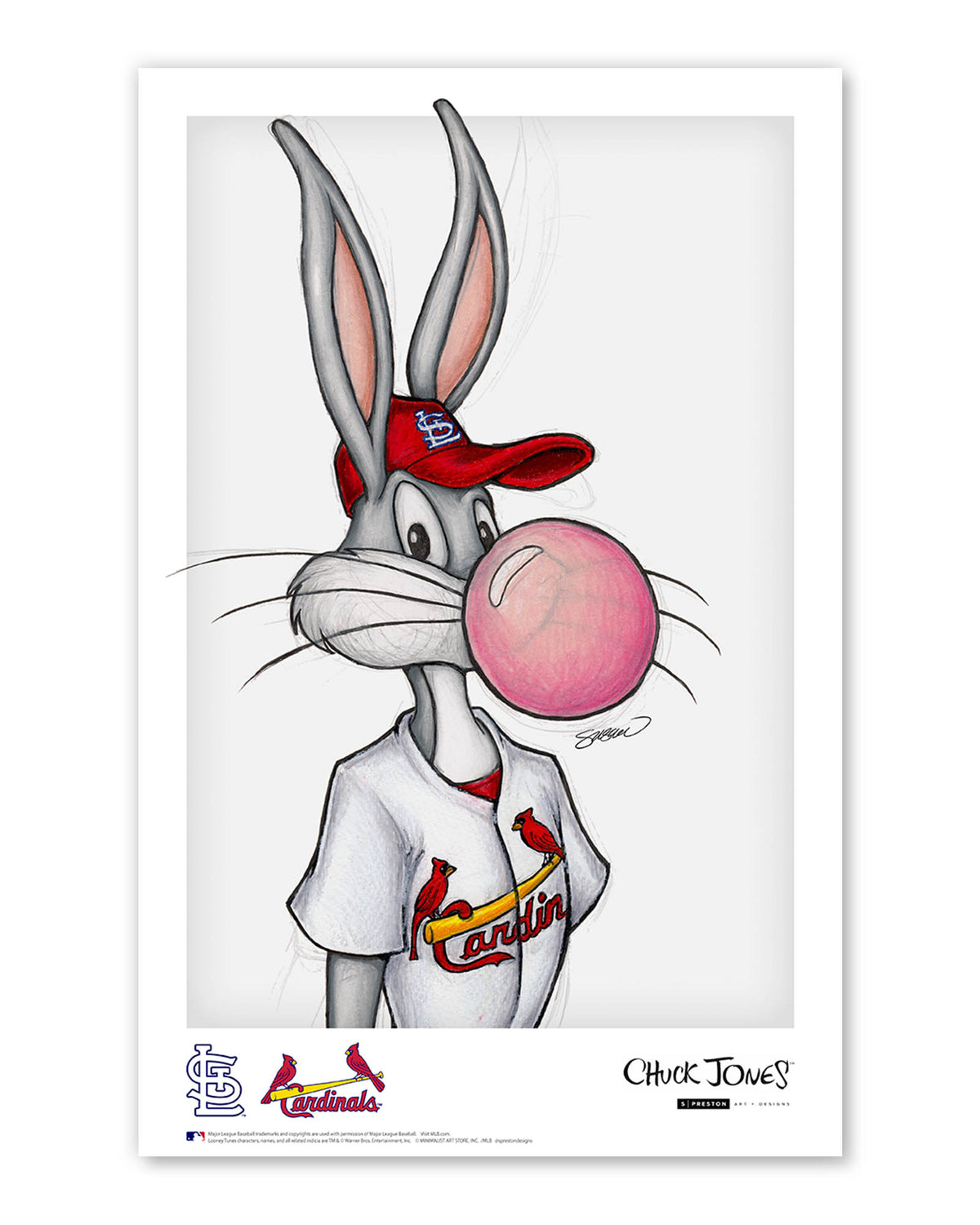 Bubblegum Bugs x MLB Cardinals Limited Edition Art Print
