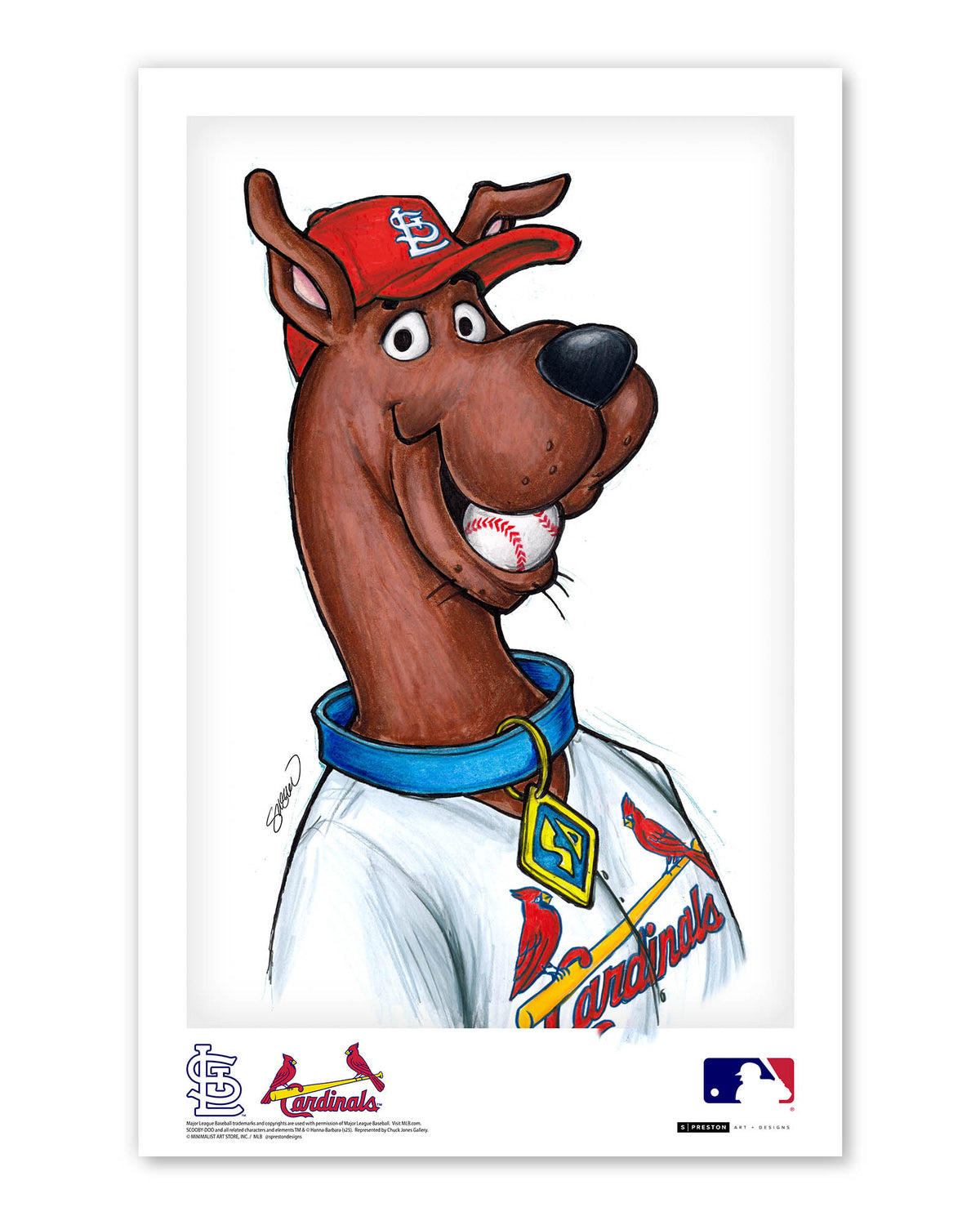 Scooby Doo x MLB Cardinals Limited Edition Art Print