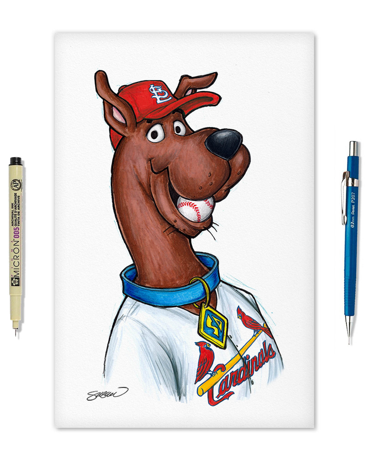 Scooby Doo x MLB Cardinals Limited Edition Art Print