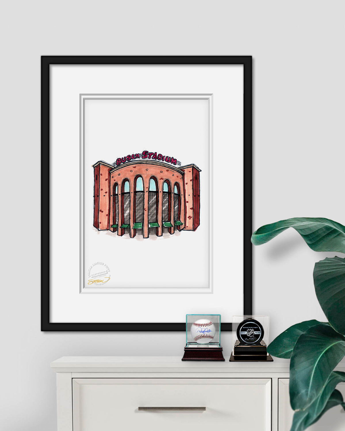 Busch Stadium Ink Sketch Limited Edition Fine Art Print