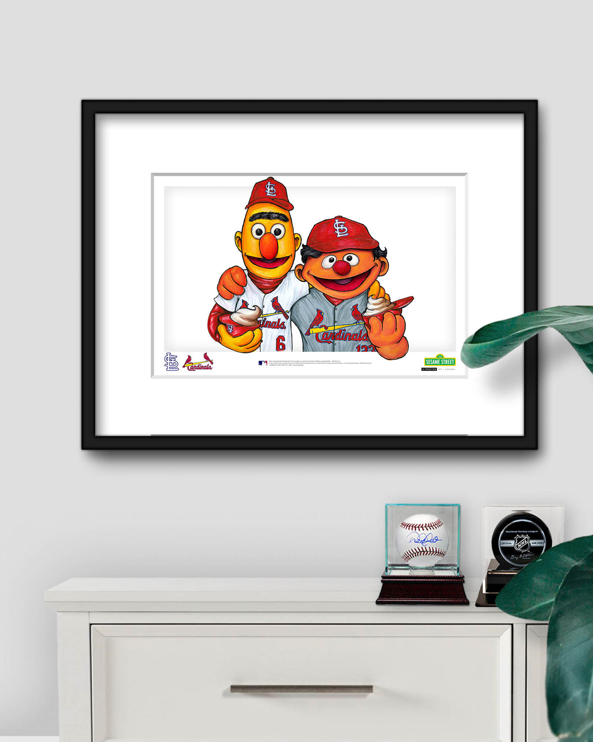Bert and Ernie x MLB Cardinals Limited Edition Fine Art Print