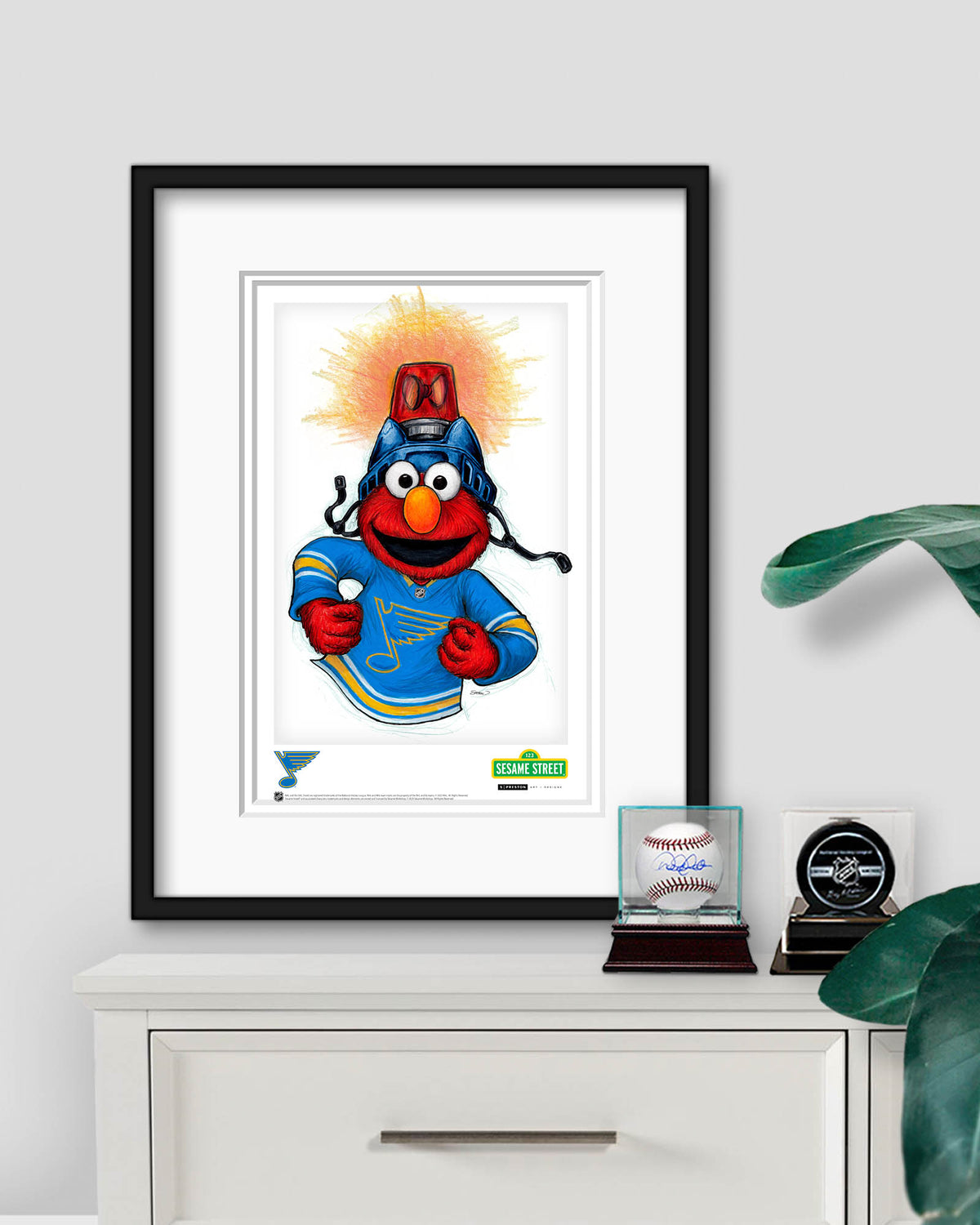 Elmo Loves Goals! x NHL Blues Limited Edition Art Print