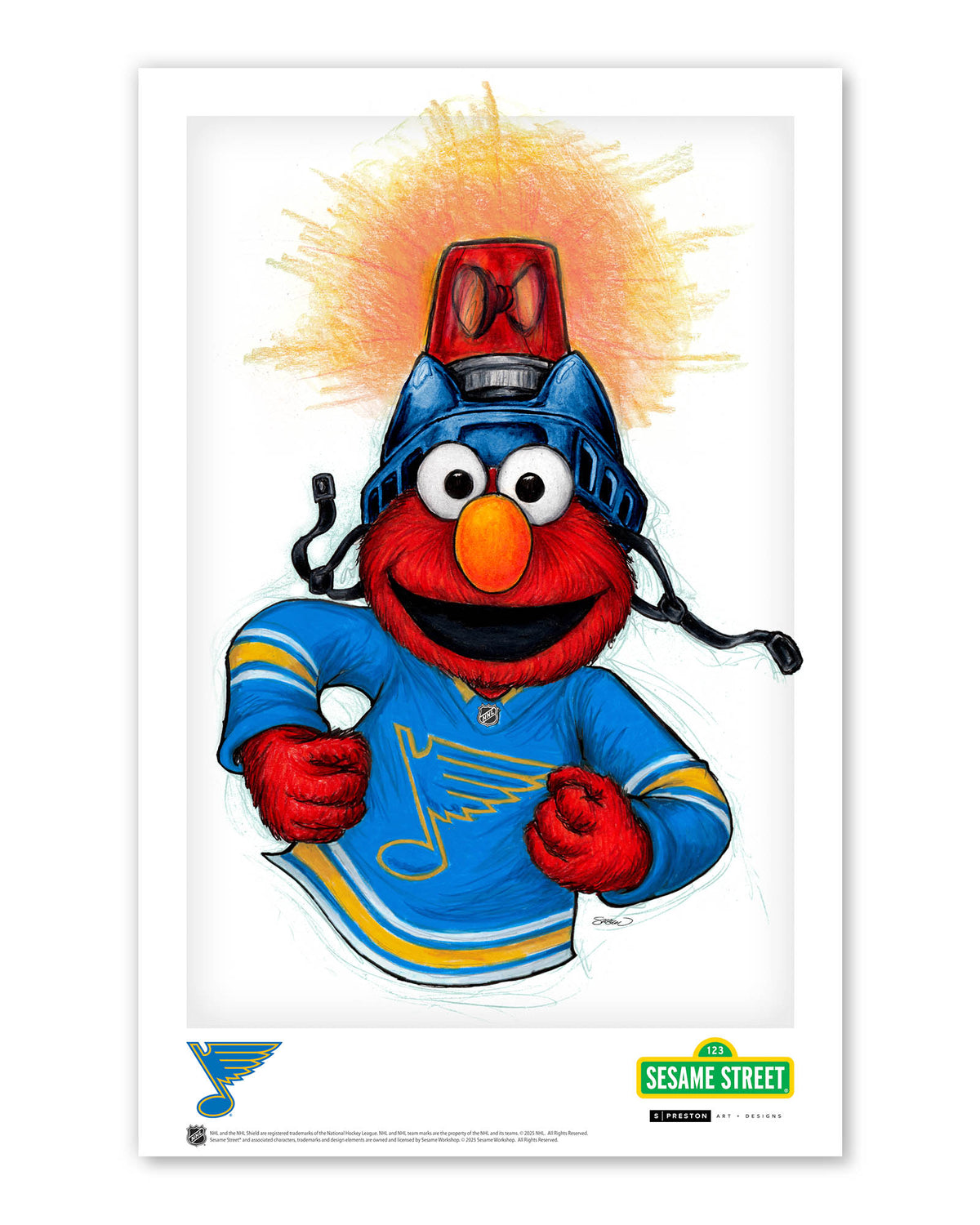 Elmo Loves Goals! x NHL Blues Limited Edition Art Print