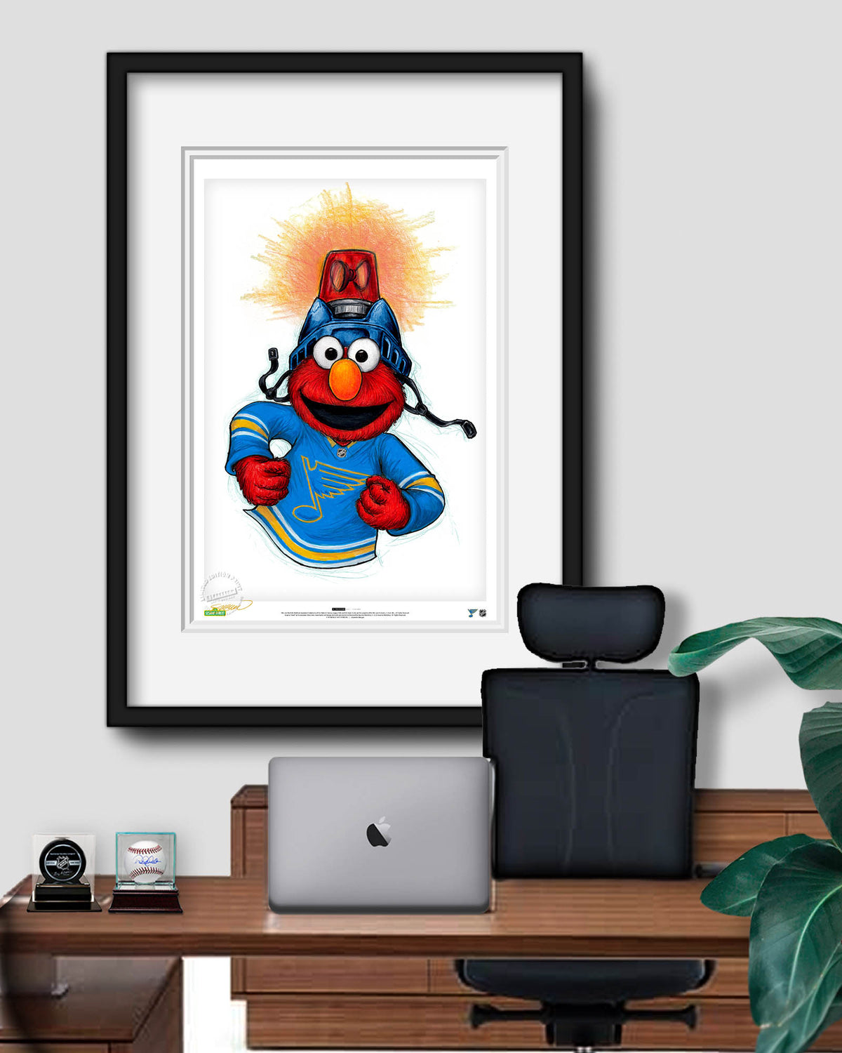 Elmo Loves Goals! x NHL Blues Limited Edition Art Print