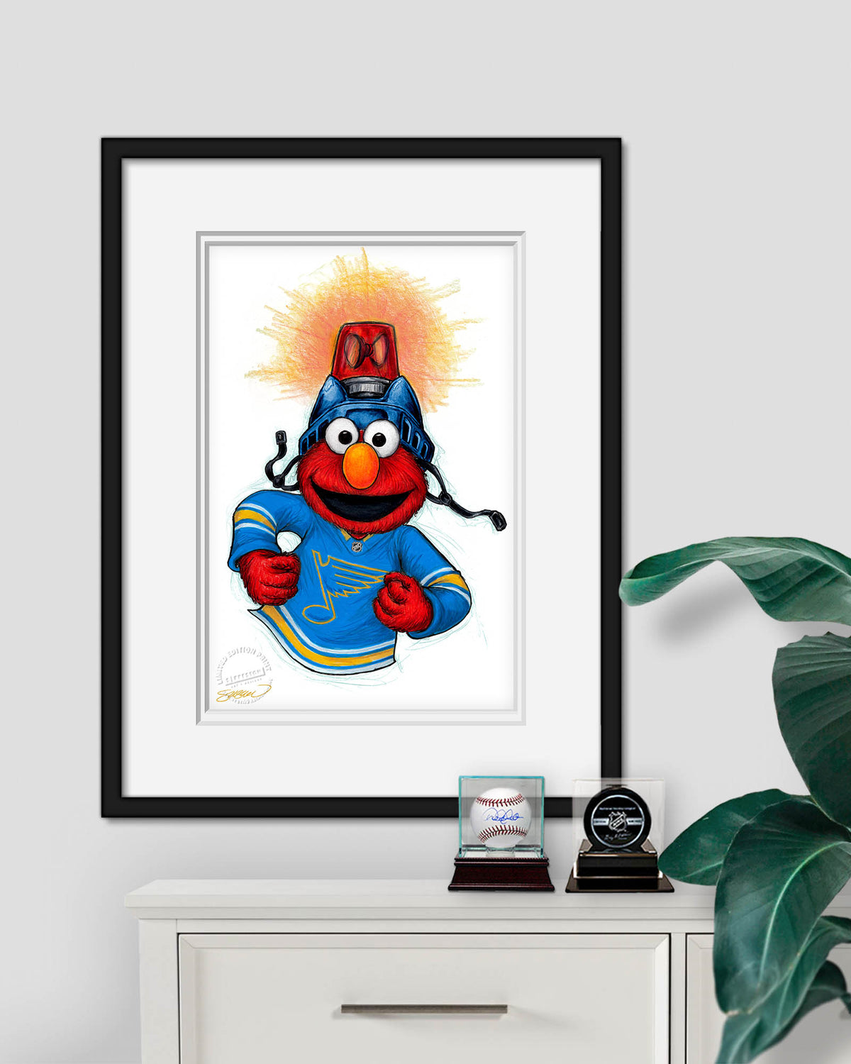 Elmo Loves Goals! x NHL Blues Limited Edition Art Print