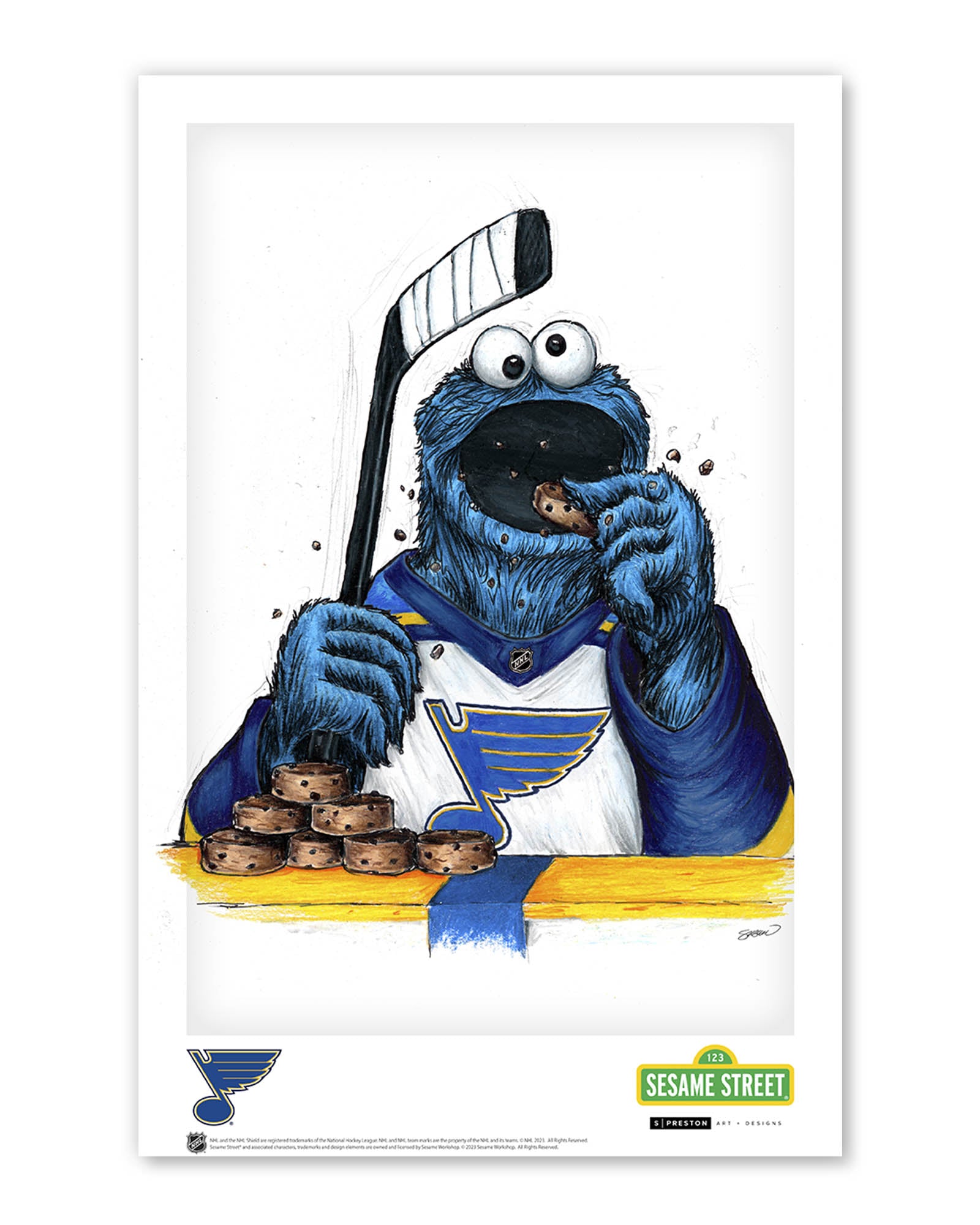Cookies and Biscuits Blues | Cookie Monster NHL – S. Preston Art +