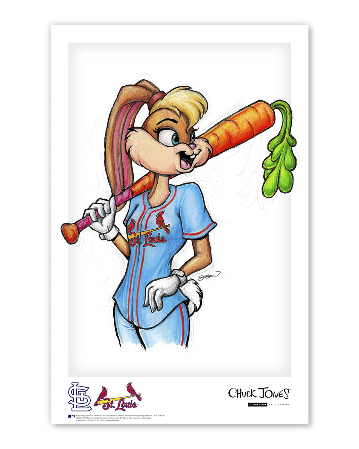 Lola Bunny x MLB Cardinals Limited Edition Art Print
