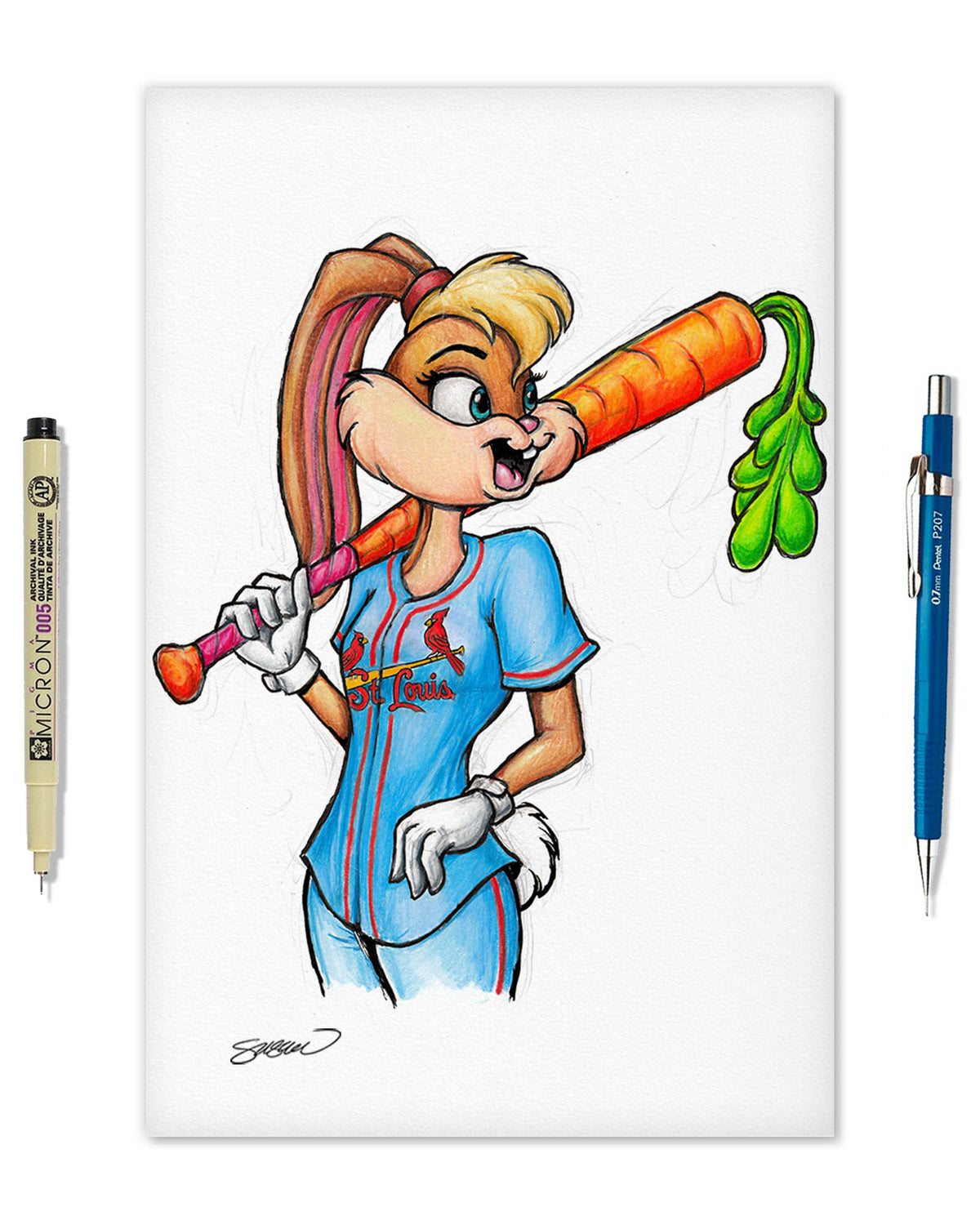 Lola Bunny x MLB Cardinals Limited Edition Fine Art Print