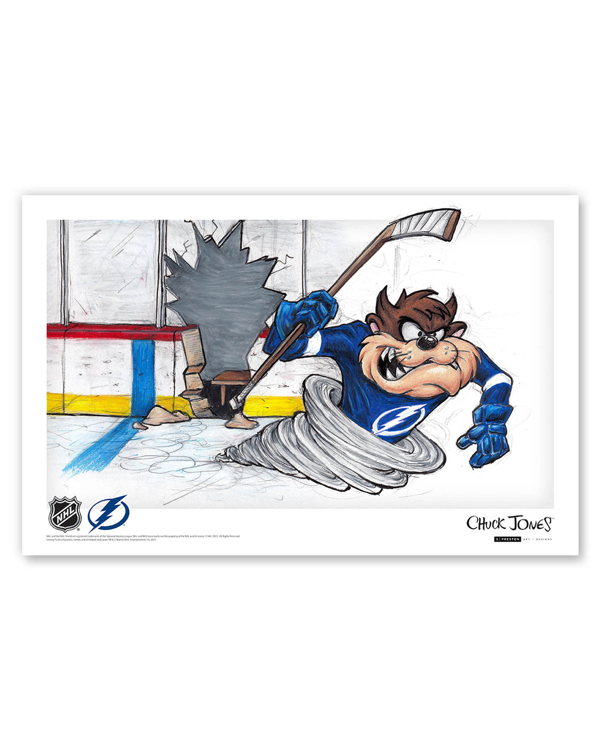 Tazmanian Line Change x NHL Lightning Tazmanian Devil Limited Edition Art Print