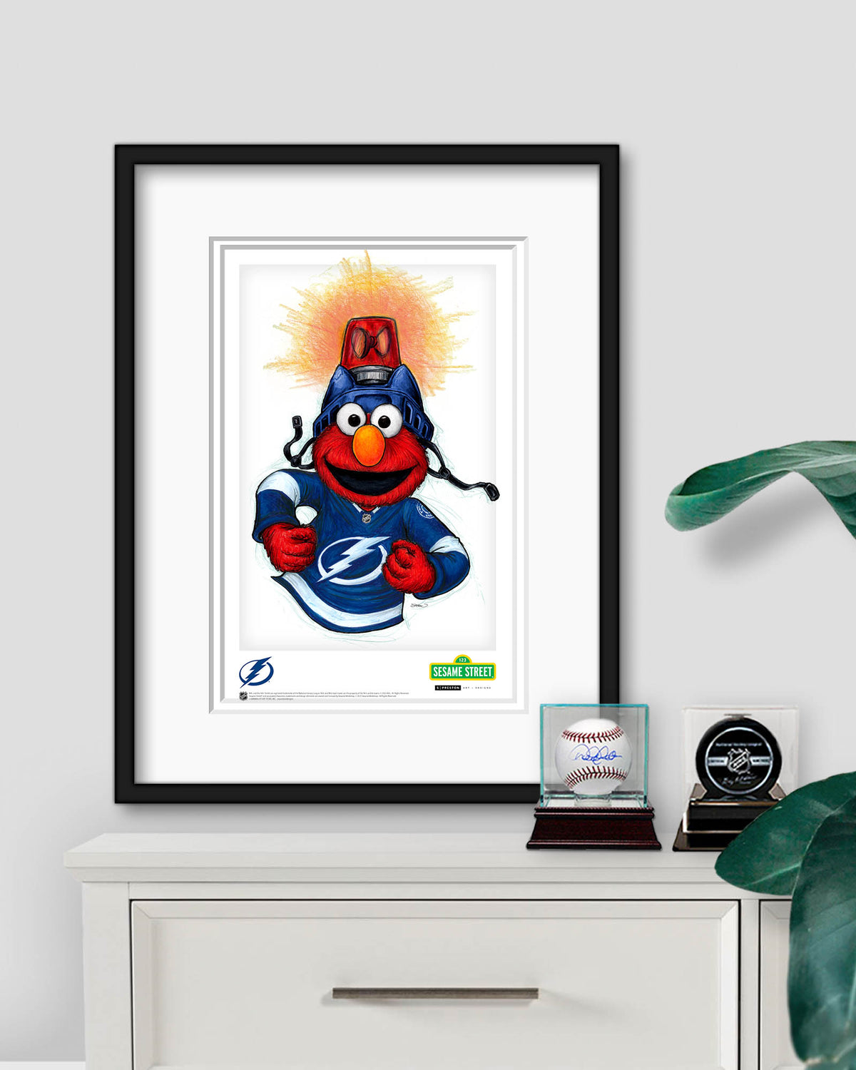 Elmo Loves Goals! x NHL Lightning Limited Edition Art Print