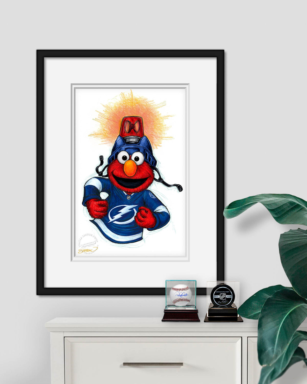 Elmo Loves Goals! x NHL Lightning Limited Edition Art Print