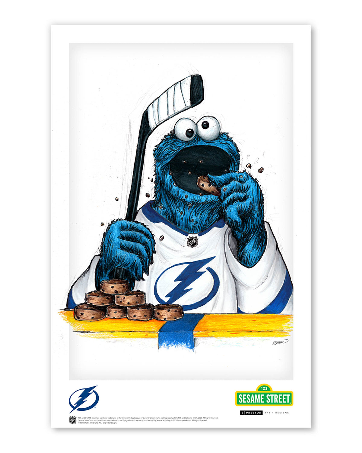 Cookie Monster x NHL Lightning Limited Edition Art Print