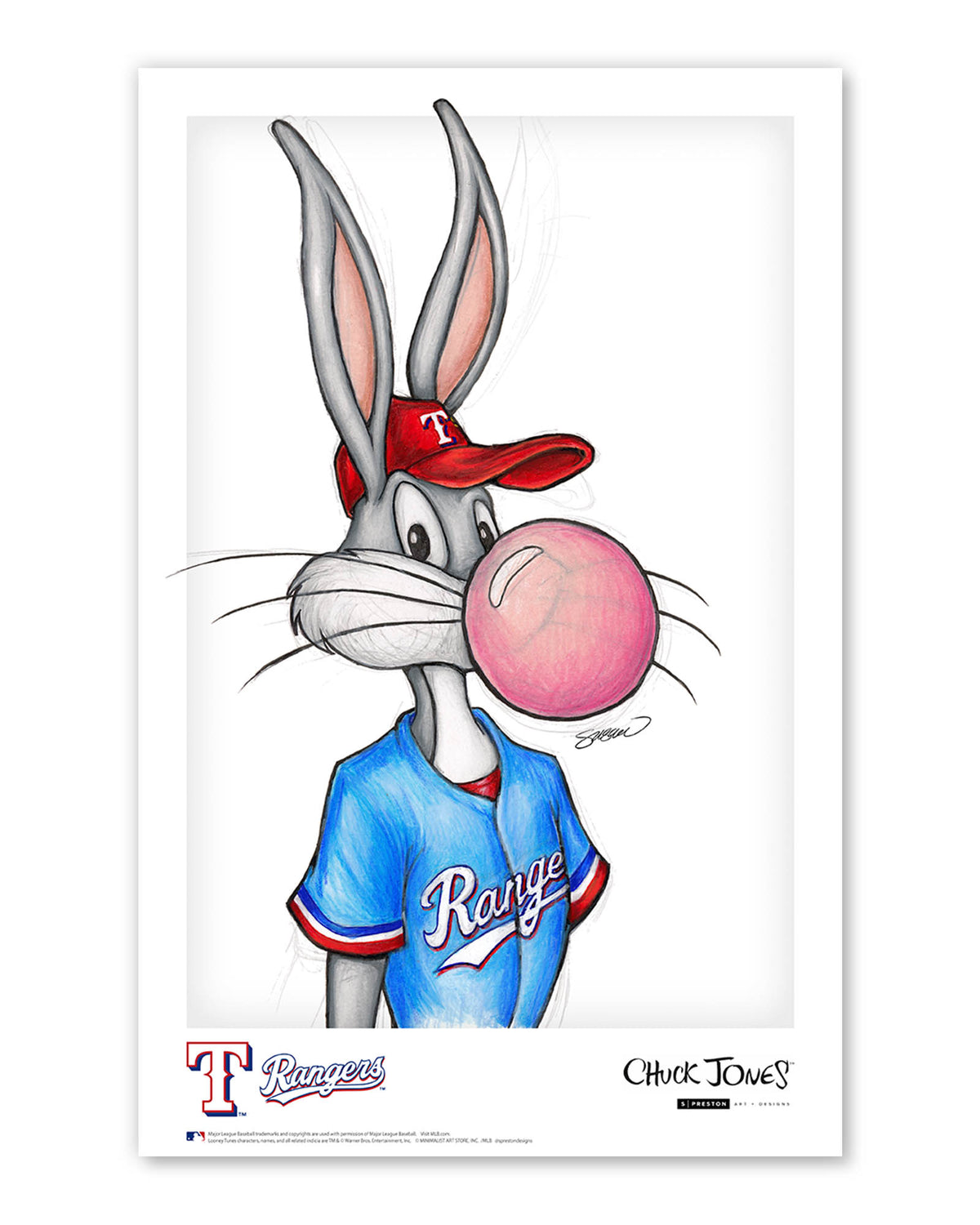 Bubblegum Bugs x MLB Rangers Limited Edition Art Print