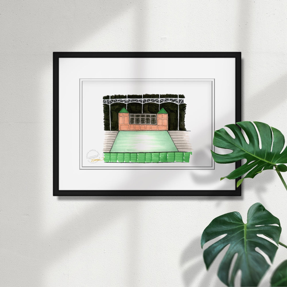 The Ballpark In Arlington Ink Sketch Limited Edition Fine Art Print